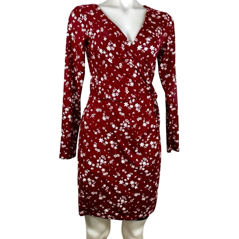 Trixxi country style dress flower dress burgundy size small new with tags